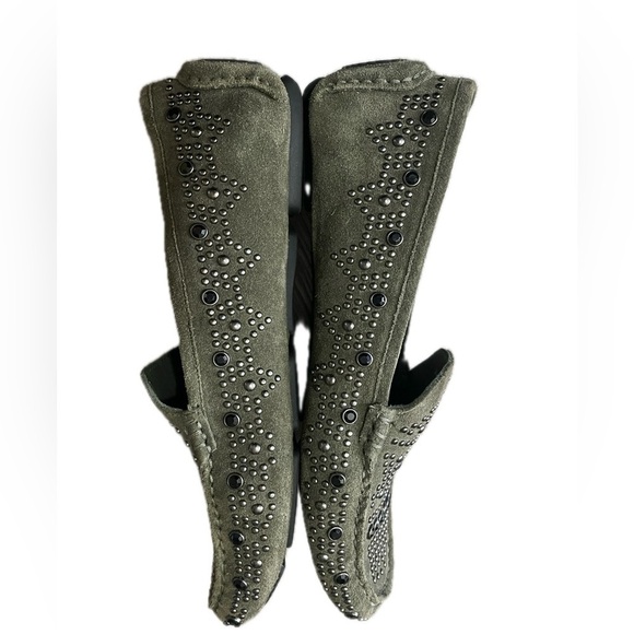 Donald J Pliner Suede Studded Loafers, Women’s Size 7.5M, Olive Green - Picture 10 of 13